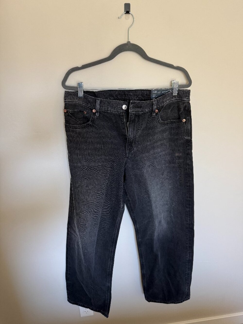 NWT American Eagle Ex-Boyfriend Jeans Black Blaze Size 10 Regular